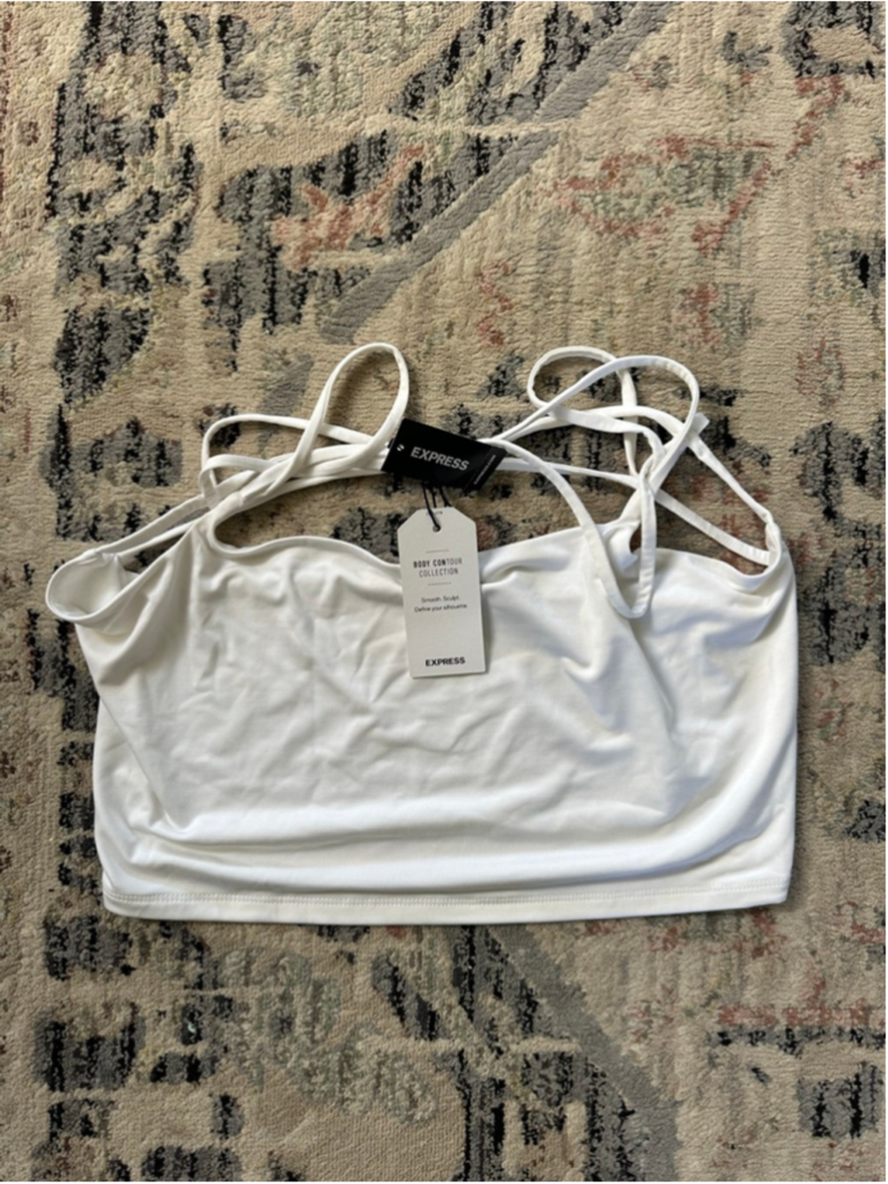 Women's EXPRESS White Body Contour Collection Crop Top Size L